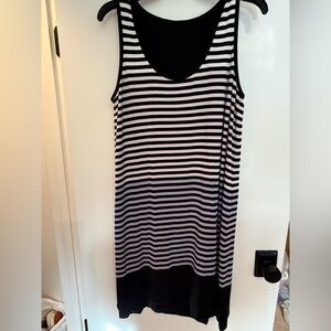 Black and White Striped Sleeveless Dress